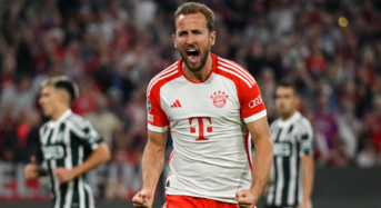 With a goal from Harry Kane, Bayern Munich defeats Manchester United in a thrilling game.