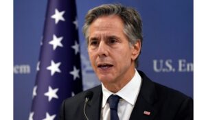 U.S. Secretary of State Antony Blinken speaks in Tel Aviv