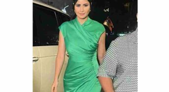 A video has gone viral showing Katrina Kaif strutting through a teal dress with a slit